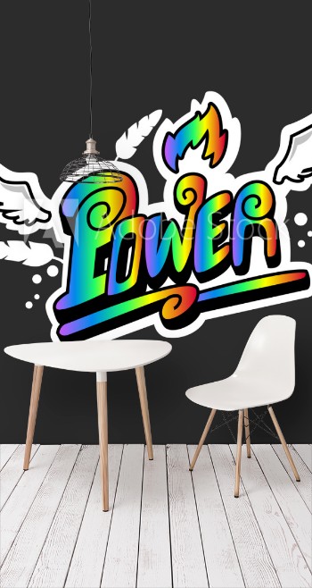 Bild på Power in Graffiti style painting vector 